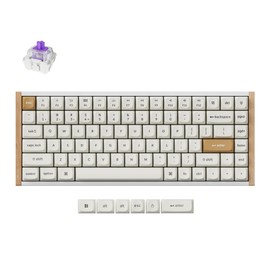 Keychron K2 HE QMK Wireless Gaming Custom Mechanical Keyboard, 2.4 GHz/Bluetooth/Wired 96% Layout Hot-Swappable Programmable RGB Backlit Gateron Magnetic Switches for Mac Windows, Wood Frame-White