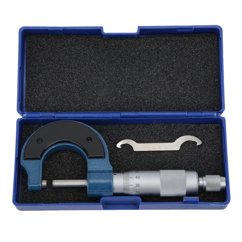 Micrometer 0‑25mm Scale Outside Diameter Carbon Steel Spiral Locking Measuring