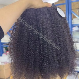 14a Grade Human Hair Bundles Bone Straight Original Burmese Curly Human Hair Wigs Bundles Supplierstyle: Afro Wave, color: Black, Stretched Length: 12 inches