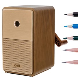 deli Hand Crank Pencil Sharpener Manual Pencil Sharpener 5th Gear Portable Pencil Sharpener Kids Hand Pencil Sharpeners for 6.9-8 mm Pencils(Brown)