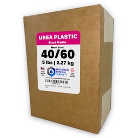 Urea Plastic Blast Media - Mesh Size 40/60 - Plastic Abrasive for Stripping Paint and Removing Coatings from Cars, Aircraft, Trucks, Trailers, Trains, Vans, Buses and Steel (5 lbs.)
