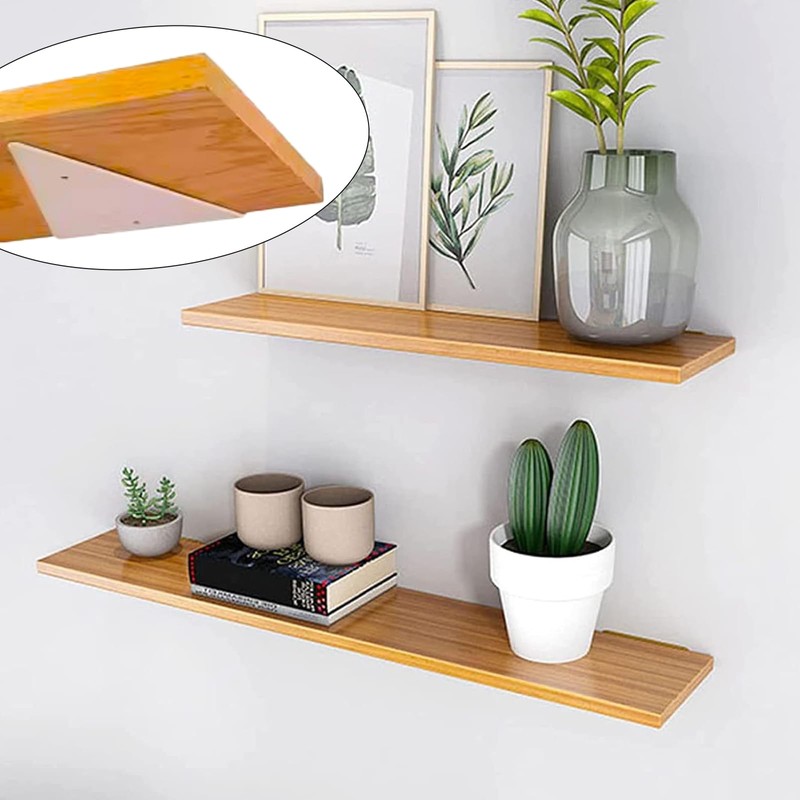 Molyorch 4 Pieces Shelf Brackets Invisible Shelf Support Triangle Shelf