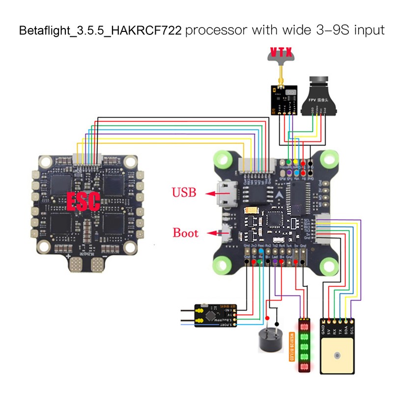 Flight Controller OSD F722 5V 9V Dual BEC Replacement Part