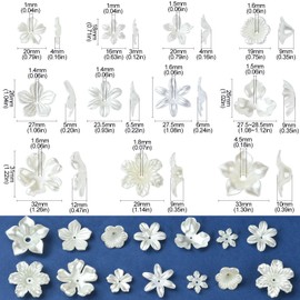 UR URLIFEHALL 100 Pcs Flower Bead Caps ABS Plastic Imitation Pearl Flower Beads Floral Spacer Beads for Jewellery Making DIY Wind Chimes Crafts
