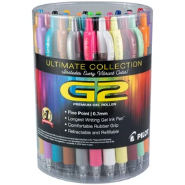 Pilot G2 Premium Gel Roller Pens, Fine Point 0.7 mm Assorted Colors, Tub of 36