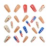 24Pcs 4th of July Press-on Nails Medium-length Five-Pointed Star Square