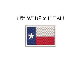 Texas State Flag Patch 1.5" x 1" Iron-on Fully Embroidered Applique for Clothing Vest Uniform, Sew-on Decorative Premium Embroidery, Badge Emblem, Travel Souvenir, Lone Star Republic, Dallas, Austin
