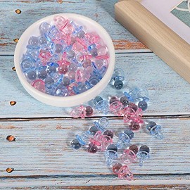 Chupetes acrílicos, chupetes de plástico, chupetes de colores mezclados, Chupones De Acrílico Baby Sr para juego de baby shower, transparente y brilla