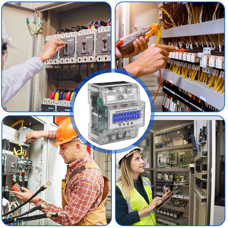 Electricity Meter, DIN Rail, Three-Phase Meter, Calibrated Electricity Meter with