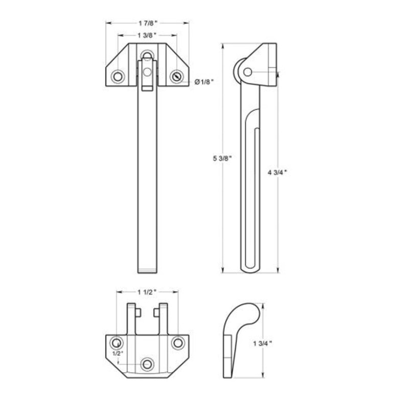 Deltana DGSB675U10B Solid Brass 6 3/4-Inch Door Guard