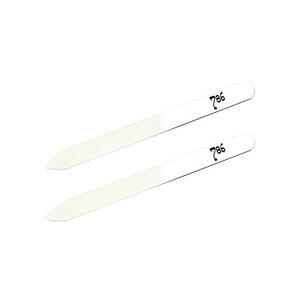 786 Cosmetics Nail Files - Crystal Glass Nail Files, 2 Piece Set, Best for Shaping, Smoothing, Perfect Nail Care Tool for Strong, Healthy, Natural Nail (Clear)