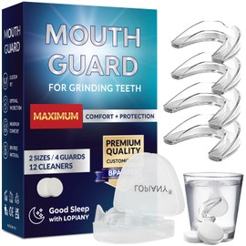 Mouth Guard for Grinding Teeth at Night, Night Guards for Teeth Grinding, Mouthguards for Grinding of Teeth, Mouth Guard for Sleeping with 12 Cleaning Tablets