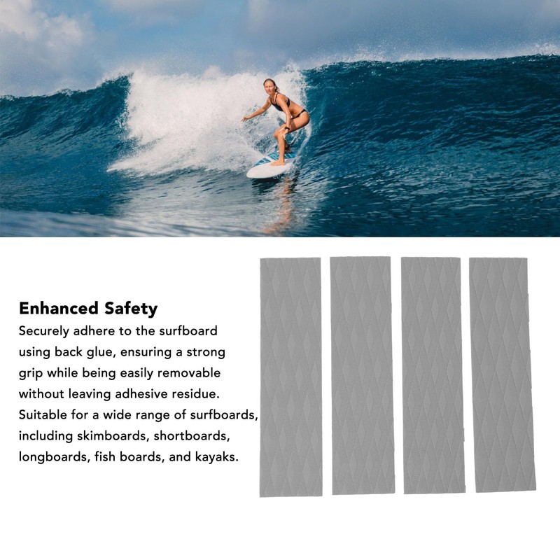 Kuuleyn 4Pcs Surfboard Deck Traction Pads,Surfing Front Traction Anti Slip