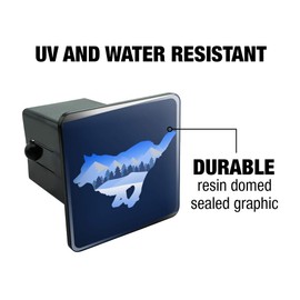 GRAPHICS & MORE Wolf Silhouette Running Snow Scenery Tow Trailer Hitch Cover Plug Insert