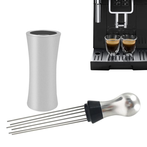 Roadtime Espresso Coffee Needle Stirrer with Stand, 304 Stainless Steel Coffee WDT Tool, Professional Barista Stirring Tool for Espresso Distribution (Silver)