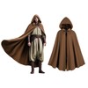rumnigh Medieval Velvet Hooded Cloak,Men's Adult Medieval Cloak Hoodie Retro