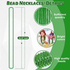 500PCS St Patricks Day Necklace, St Patricks Day Beads Necklace Accessory Set, Mardi Gras St Patricks Costumes Necklaces, Festive Accessories for Mardi Gras St. Patricks Parade Throws Decorations