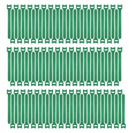 Pasow 100pcs Reusable Fastening Cable Ties Adjustable Wire Management 8 Inch (Green)