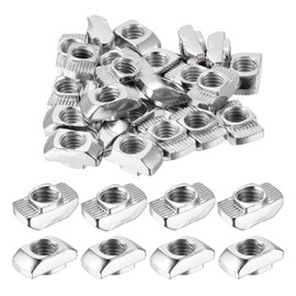 T Nuts Sliding, Sliding T-Slot Nuts Fasteners, 30 Pcs M8 T Nuts, Carbon Steel Nickel Plated Half Round Roll in Accessories for Sliding Aluminum Profiles 4040 Series