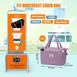 Fiohiros Easyjet Cabin Bag 42x32x20cm, Underseat Luggage for Easyjet, Oxford Fabric Waterproof Scratchproof Multiple Compartments Trolley Sleeve Carry on Bag for Travel Men Women (Purple)