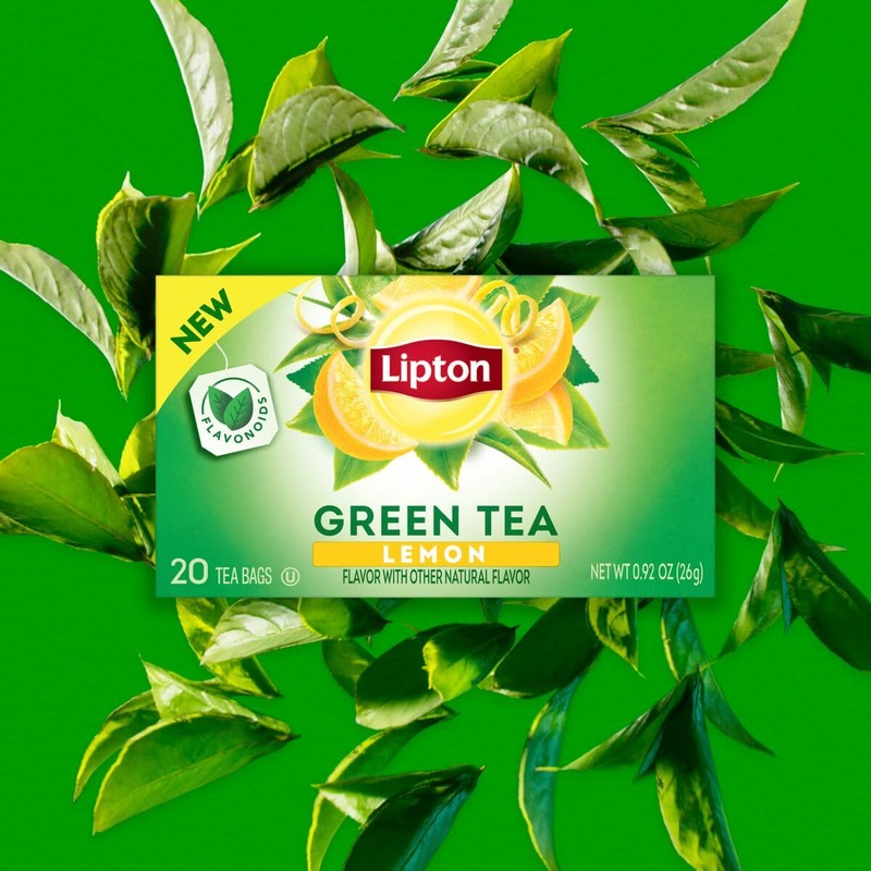 Lipton Lemon Green Tea Bags, Flavored, Unsweetened Teabags for Hot