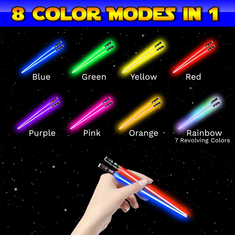 Lightsaber Chopsticks Light Up - LED Glowing Light Saber Chop