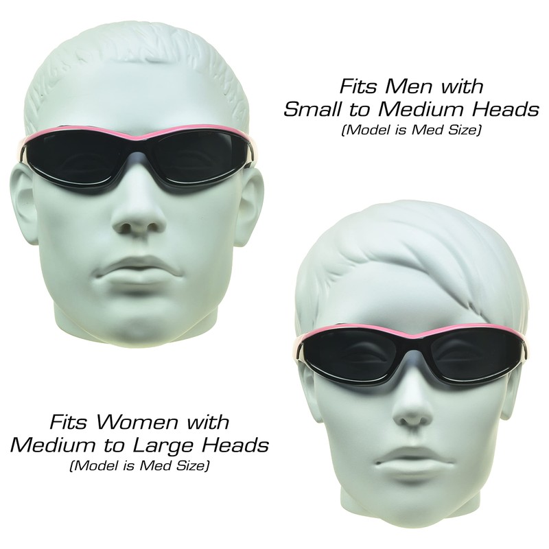 Bikershades Motorcycle Riding Sunglasses Safety Grey Lens Black Pink Frame