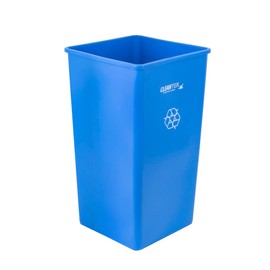 Restaurantware-Clean Tek Professional 50 Gallon Trash Can, 1 Square Waste Basket - Space Saving, Heavy-Duty, Blue Plastic Garbage Bin, For Commercial Space, Office, Store, Restaurant, And More