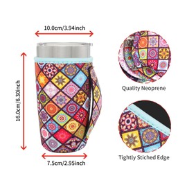 AJLTPA Fundas aisladas de neopreno con asa para portavasos de 20oz, funda reutilizable para café helado de 30oz - 32oz para tazas de café (Bosque de Hadas)