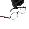 Street Knitted Men's Woodgrain Silver Frame Circle Clear Tint Designer