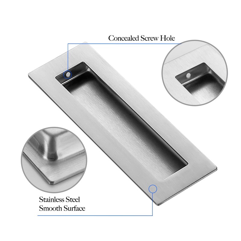 Ravinte 1 Pack Brushed Nickel Sliding Closet Door Handles Silver