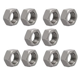 sourcingmap 10pcs M16 x 1.5mm Pitch Metric Fine Thread Carbon Steel Left Hand Hex Nuts