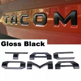 Unbranded 3D Raised Tailgate Insert Letters fit 2016-2023 Tacoma Badge Emblems GLOSS BLACK