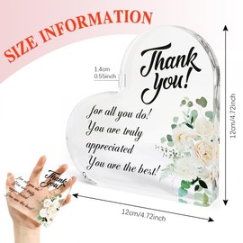 Appreciation Gifts Valentines Day Gifts New Teacher Gifts Appreciation Plaque Best Gifts for Women Friend Inspirational Gifts for Women Nurse Gift Gratitude Gift Heart Acrylic Ornament