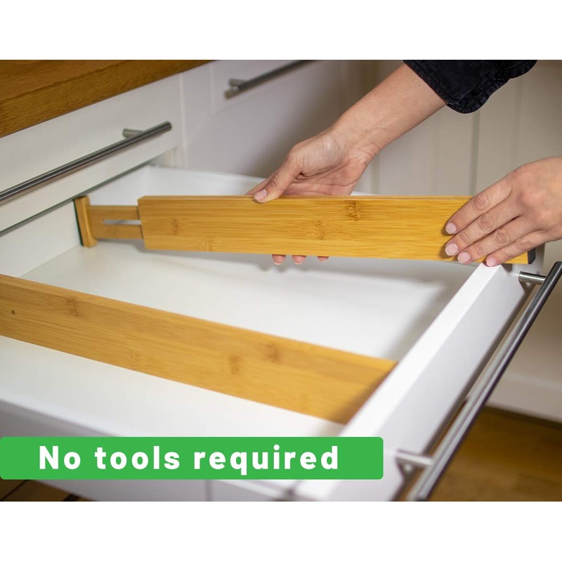 Durawe Company Adjustable Bamboo Drawer Dividers Organizers Expandable (12-16") Kitchen