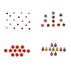 Bindi Pack of 4 Crystal Indian Traditional Designer Bindis Jewel For Forehead Face Tikka Multicolored Mixed Bindiya Stickers Adh esive Stone Bindi Body Tattoos for Women Girls Bride