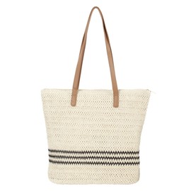 MEGAUK Women Handmade Straw Shoulder Bag Casual Summer Beach Tote Rattan Bags Weaving Tote Bag For Ladies Girls, bb-06994-02N