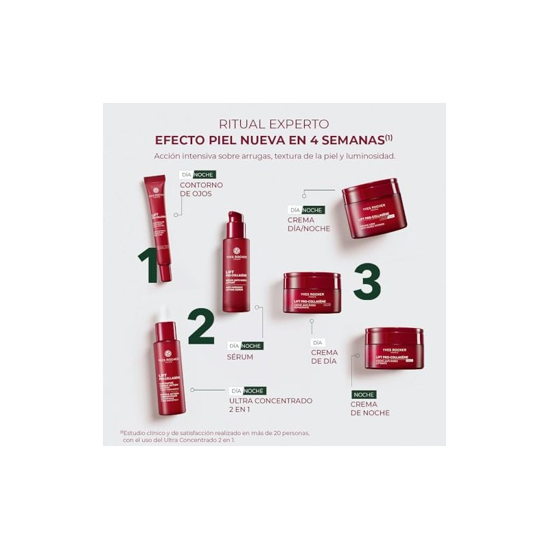Yves Rocher Lift Pro-Collagène Sérum Facial Antiarrugas, Efecto Lifting, Ácido