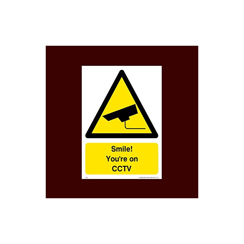 Smile! You're on CCTV Plastic Sign (S25) - CCTV, Security,