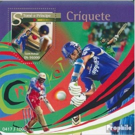 Sao TomE E PrincipE miniature sheet 1150 (complete. issue) unmounted mint/never hinged ** MNH 2015 Cricket (Stamps for collectors) Ball games without football (basketball/handball/baseball …)