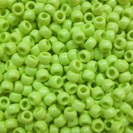Pony Beads Apple Green Opaque Large Hole Beads Made in USA