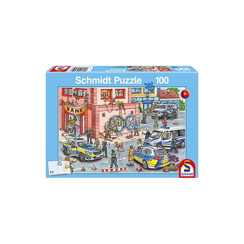 Schmidt Spiele Polizei 56450 Police Operation, 100 Pieces, Children's Puzzle,