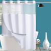 Extra Wide No Hook Waffle Weave Shower Curtain with Snap