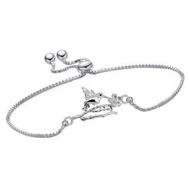 ENSIANTH Rose Gold Hummingbird Bracelet Crystal Bird Jewelry Christmas Gift (SC - Bracelet)