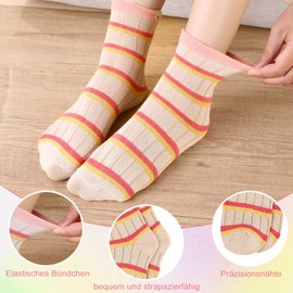 Utensilsto 10 Pairs Children's Socks for Girls, Cotton Socks for Children, Funny Socks, Pink