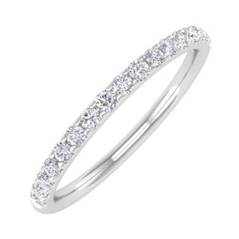 1/4 Carat Round Diamond Wedding Band Ring in 10K White Gold (Ring Size 5.5)