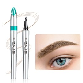 Eyebrow Pencil - Waterproof Tattoo Brow Pen With Fork Tip Long-Lasting Brow Tint For Makeup Rapid Natural Brow Beginners (LIGHT BROWN)