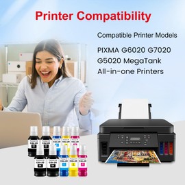 Nalifystic GI-20 GI20 Ink Refill Bottles Compatible for PIXMA G6020 G7020 G5020 Printers 10 Color Multipack (10-Pack, 4BK/2C/2M/2Y)