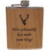 Stainless Steel Hip Flask 170 ml in Wood Look -