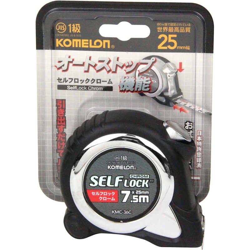 Komeron KMC-36C Self-Locking Chrome 25 Tape Width 1.0 inches (25
